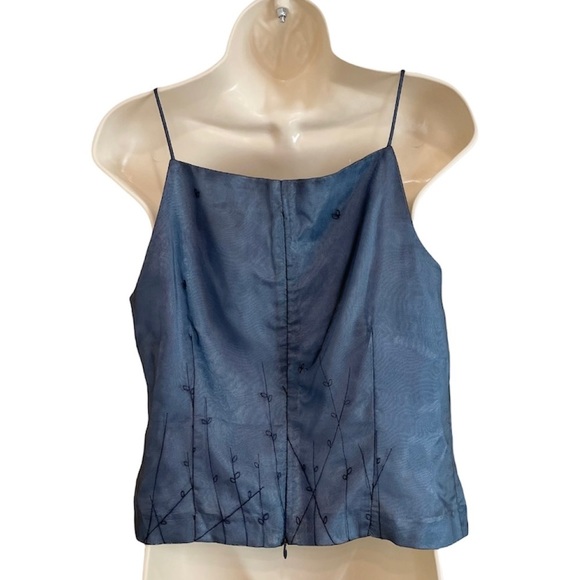 Randi May Collection Embroidered Flowers Sheer Overlay Top - Picture 2 of 4